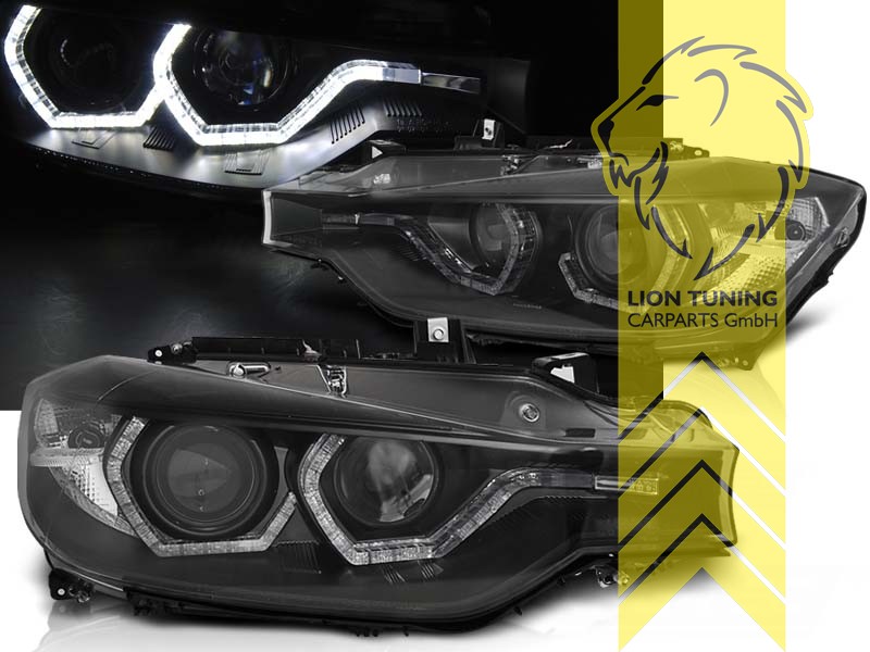 Liontuning - Tuningartikel für Ihr Auto  Lion Tuning Carparts GmbH Angel  Eyes Scheinwerfer BMW F30 Limousine F31 Touring schwarz