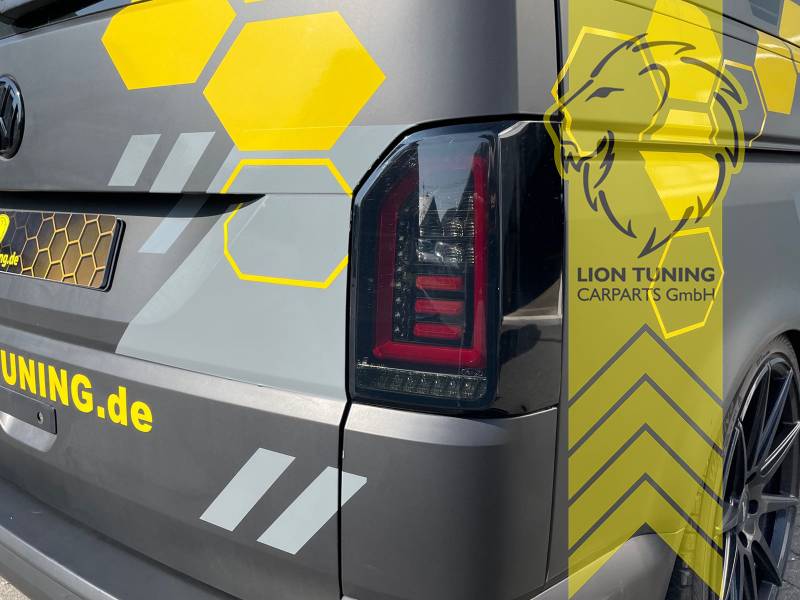 Voll LED Lightbar Design Rückleuchten für VW T6.1 19-23 rot/rauch mit  dynamischen Blinker (für Heckklappe/LED)