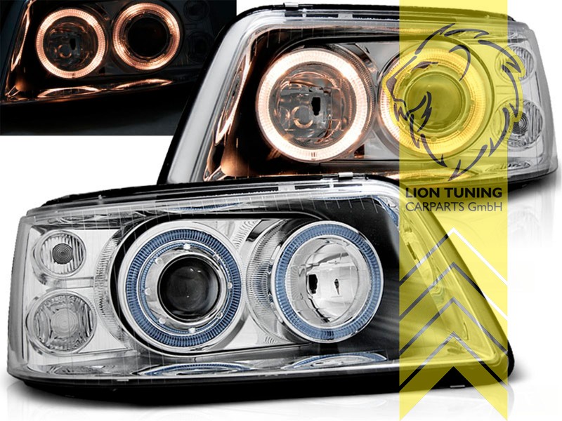 Halogen, chrom, gelb Halogen, Abblendlicht H7 / Fernlicht H1, Blinkerbirnen BAU15S, elektrisch verstellbar - Stellmotor integriert, Eintragungsfrei / mit E-Prüfzeichen