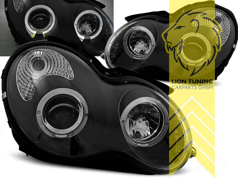 Halogen, schwarz, weiß CCFL, Abblendlicht H1 / Fernlicht H1, Blinkerbirnen BAU15S, elektrisch verstellbar - Stellmotor wird vom Original übernommen, Nicht für Fahrzeuge mit PDC vorne geeignet, Eintragungsfrei / mit E-Prüfzeichen