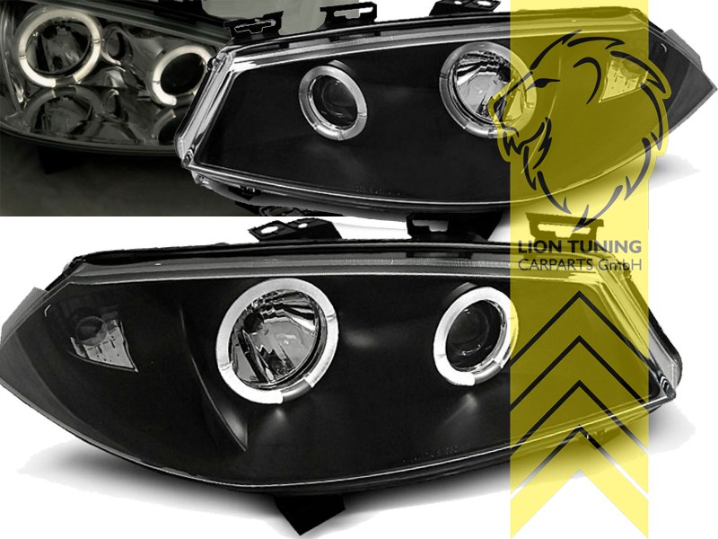 Halogen, schwarz, weiß LED, Abblendlicht H1 / Fernlicht H1, elektrisch verstellbar - Stellmotor wird vom Original übernommen, Eintragungsfrei / mit E-Prüfzeichen