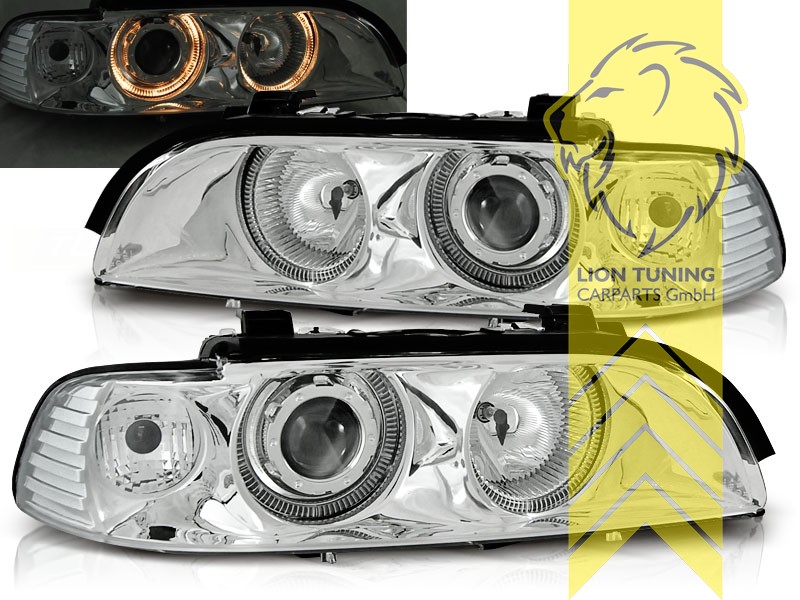 Liontuning - Tuningartikel für Ihr Auto  Lion Tuning Carparts GmbH Angel  Eyes Scheinwerfer BMW E39 Limousine Touring chrom