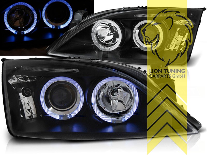 Halogen, schwarz, weiß LED, Abblendlicht H1 / Fernlicht H1, elektrisch verstellbar - Stellmotor integriert, Eintragungsfrei / mit E-Prüfzeichen