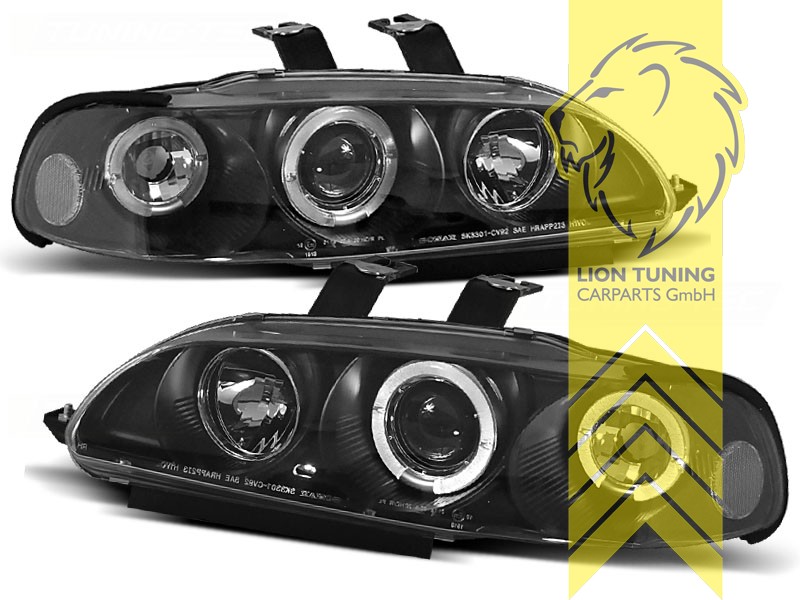 Liontuning - Tuningartikel für Ihr Auto  Lion Tuning Carparts GmbH Angel  Eyes Scheinwerfer VW Golf 5 Limousine Variant schwarz LED