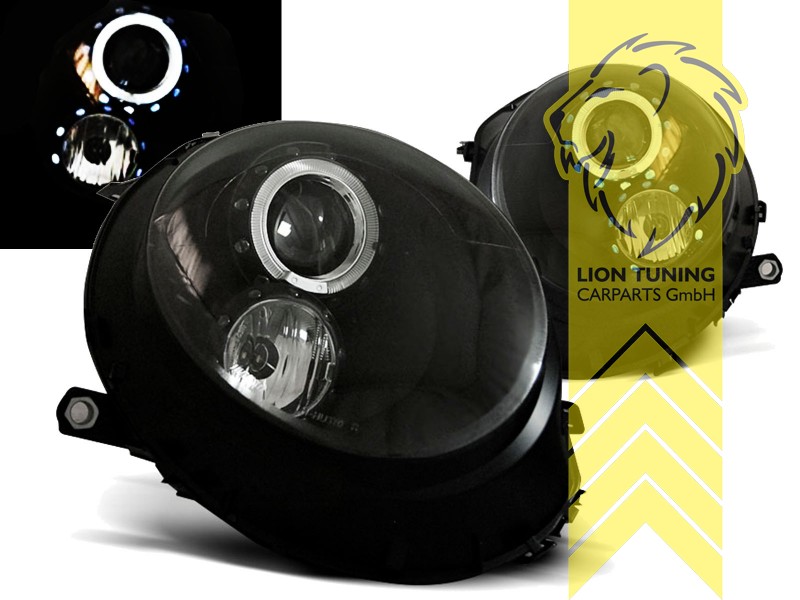 Halogen, schwarz, weiß LED, Abblendlicht und Fernlicht in einer Linse H9, elektrisch verstellbar - Stellmotor integriert, für Fahrzeuge ohne SRA, Eintragungsfrei / mit E-Prüfzeichen