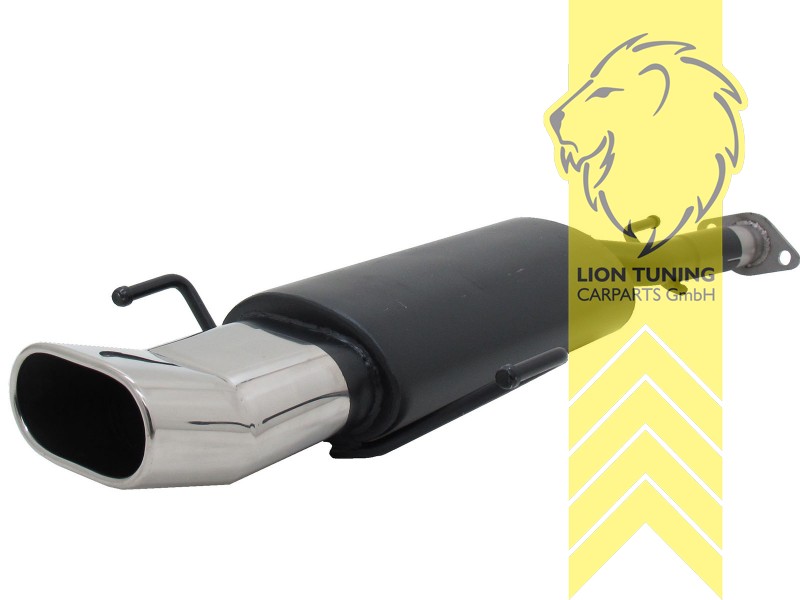 135 x 75 mm Oval DTM, Endrohr single, 75x135mm, Oval, nicht für Modelle mit Anhängerkupplung, Edelstahl, 1.4 / 1.6 / 1.8 / 1.7D / 2.0D 74KW / 2.0 16V, Eintragungsfrei / mit ABE