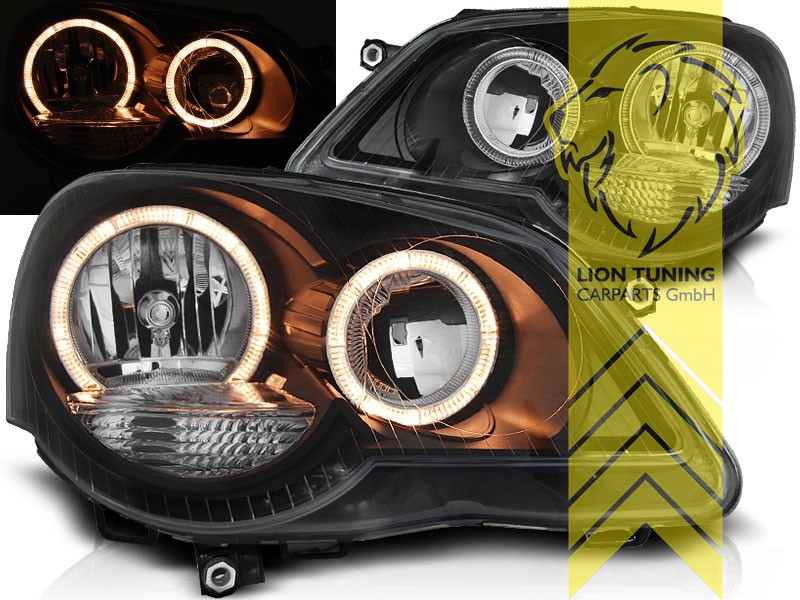 Halogen, schwarz, gelb Halogen, Abblendlicht H7 / Fernlicht H1, elektrisch verstellbar - Stellmotor integriert, Eintragungsfrei / mit E-Prüfzeichen