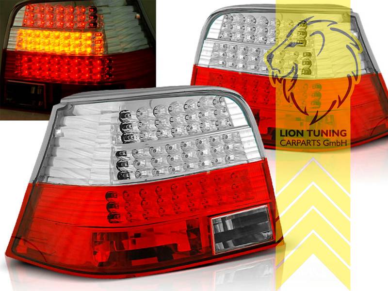 Liontuning - Tuningartikel für Ihr Auto  Lion Tuning Carparts GmbH LED  Rückleuchten VW Golf 4 rot chrom