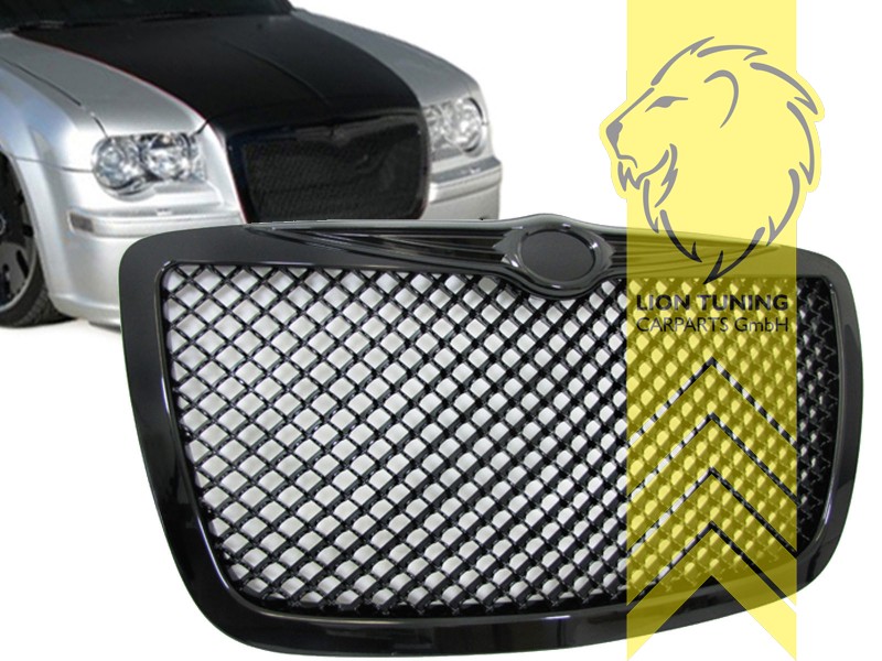 mit Emblemaufnahme, schwarz glänzend, ABS Kunststoff, Eintragungsfrei / als Ersatzteil verwendbar