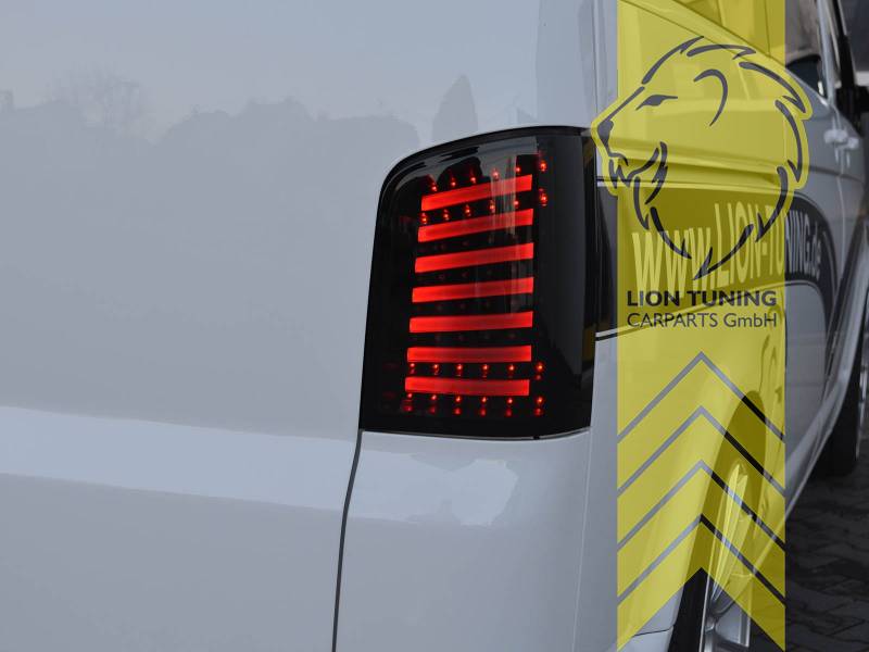 Liontuning - Tuningartikel für Ihr Auto  Lion Tuning Carparts GmbH LED Rückleuchten  VW T5 Bus Facelift Multivan Caravelle Transporter schwarz smo