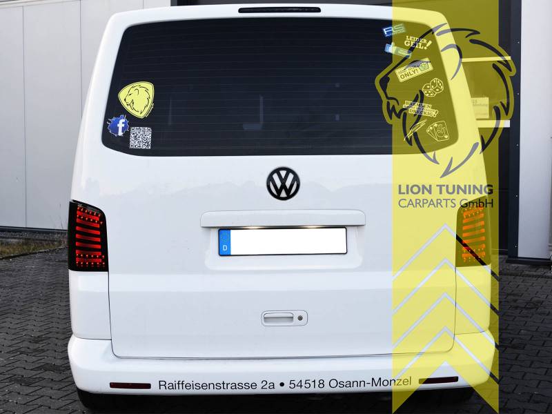 Liontuning - Tuningartikel für Ihr Auto  Lion Tuning Carparts GmbH LED  Rückleuchten VW T5 Bus Facelift Multivan Caravelle Transporter schwarz smo