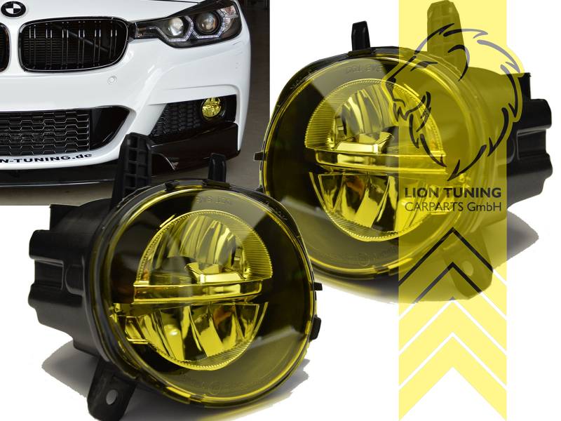 Liontuning - Tuningartikel für Ihr Auto  Lion Tuning Carparts GmbH LED  Nebelscheinwerfer BMW 3er F30 Limousine F31 Touring F32 F34 1er F20 F21 gelb
