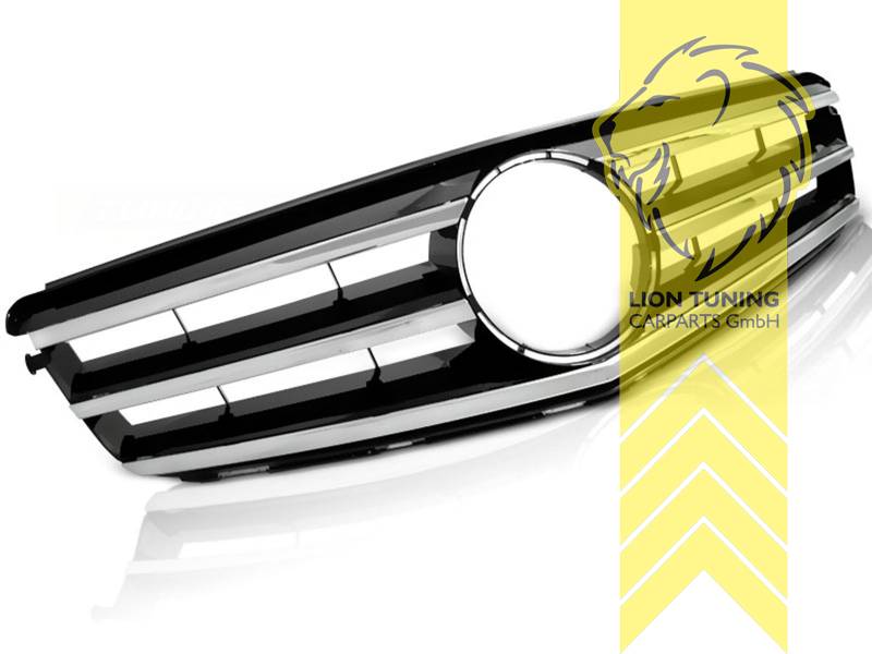 Liontuning - Tuningartikel für Ihr Auto  Lion Tuning Carparts GmbH  Sportgrill Kühlergrill für Mercedes Benz W204 C-Klasse schwarz chrom