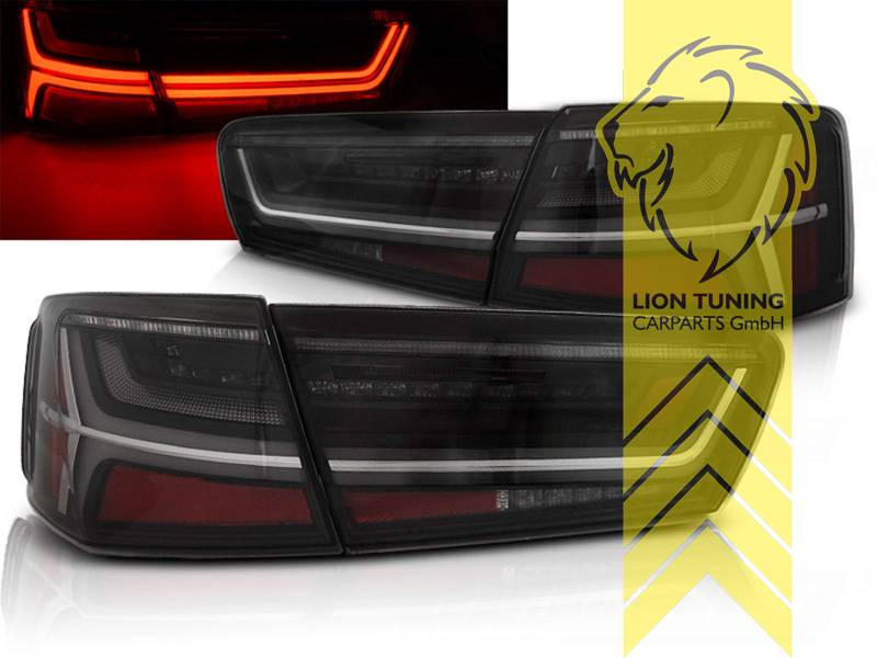 Liontuning - Tuningartikel für Ihr Auto  Lion Tuning Carparts GmbH Light  Bar LED Rückleuchten Heckleuchten für Audi A6 4G C7 Limousine schwarz  smokesmoke