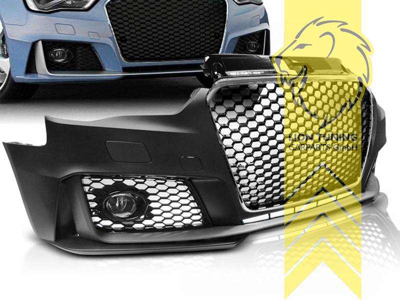 Liontuning - Tuningartikel für Ihr Auto  Lion Tuning Carparts GmbH  Frontstoßstange Frontschürze für Audi A3 8V mit Grill chrom schwarz