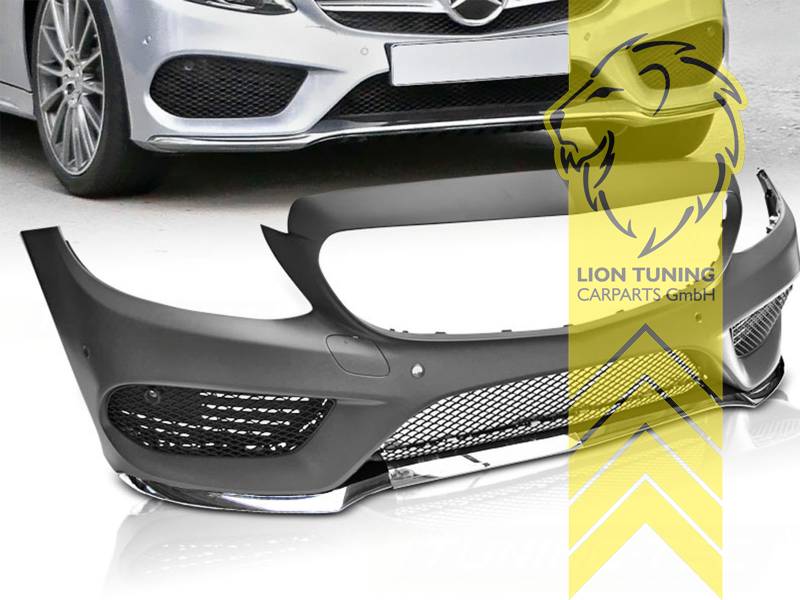 Liontuning - Tuningartikel für Ihr Auto  Lion Tuning Carparts GmbH  Frontstoßstange für Mercedes Benz W205 C-Klasse Limousine T-Modell für PDC  SRA
