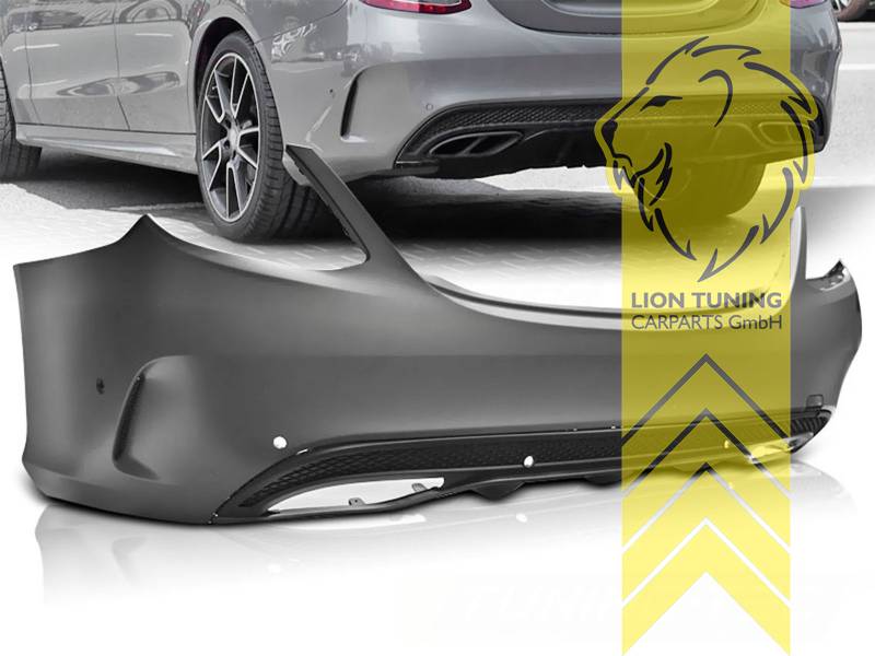 links und rechts, Ersatzteile von äquivalenter Qualität für die Besitzer des Fahrzeugs (entspr. EU-Verordnung 46/2010), Endrohre müssen auf AMG Stoßstange angepasst werden!, PP Kunststoff, grundiert, für Fahrzeuge mit PDC, Eintragungsfrei / mit ABE