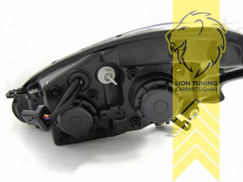 Liontuning - Tuningartikel für Ihr Auto  Lion Tuning Carparts GmbH  Scheinwerfer echtes LED Tagfahrlicht für Peugeot 208 chrom mit LED Blinker