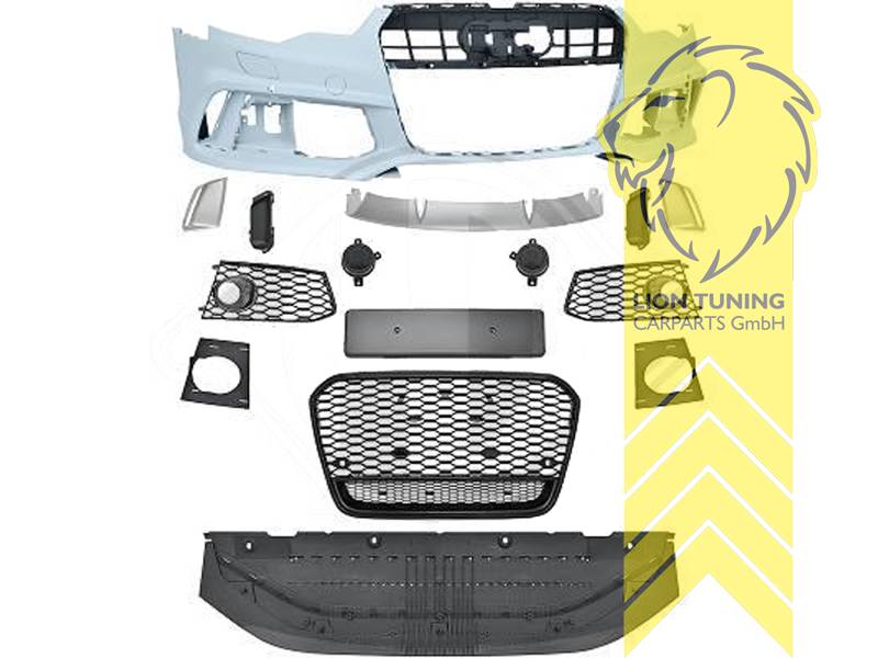Ersatzteile von äquivalenter Qualität für die Besitzer des Fahrzeugs (entspr. EU-Verordnung 46/2010), PP Kunststoff, grundiert, für Fahrzeuge mit oder ohne PDC - Löcher sind angezeichnet, für Fahrzeuge mit oder ohne SRA, Eintragungsfrei / mit ABE