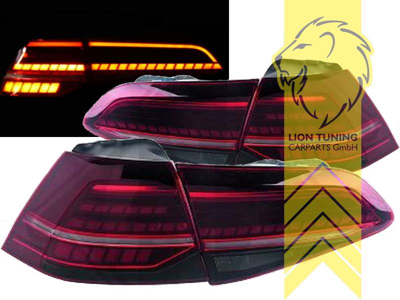 capacity rail Shaded Liontuning - Tuningartikel für Ihr Auto | Lion Tuning Carparts GmbH LED  Rückleuchten Heckleuchten für VW Golf 7 rot smoke GTI Facelift Optik