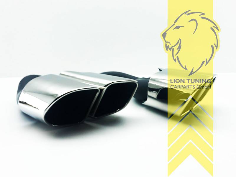 Liontuning - Tuningartikel für Ihr Auto  Lion Tuning Carparts GmbH  Edelstahl Endrohre Auspuff Blende Auspuffblenden für Porsche Cayenne