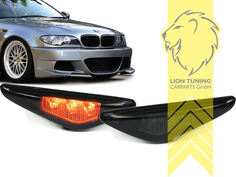 Liontuning - Tuningartikel für Ihr Auto  Lion Tuning Carparts GmbH  Seitenblinker für BMW E46 Coupe Cabrio Facelift schwarz