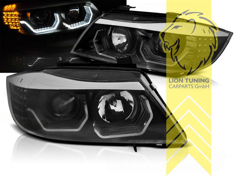 Liontuning - Tuningartikel für Ihr Auto  Lion Tuning Carparts GmbH DEPO  Angel Eyes Scheinwerfer BMW E46 Limousine Touring schwarz