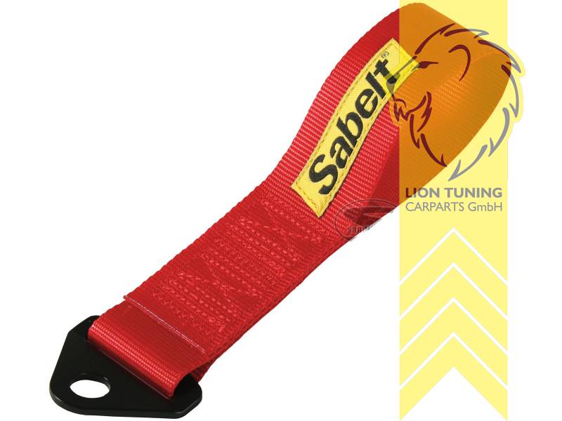 Liontuning - Tuningartikel für Ihr Auto  Lion Tuning Carparts GmbH Sabelt  Universal Abschleppschlaufe Abschleppöse Tow Hook Strap Rallye rot