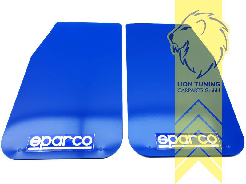 Liontuning - Tuningartikel für Ihr Auto  Lion Tuning Carparts GmbH 2x  Sparco Universal Schmutzfänger Spritzschutz Mud Flaps Splash Guards Blau