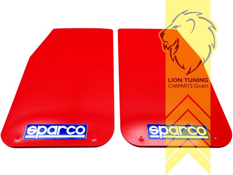 Liontuning - Tuningartikel für Ihr Auto  Lion Tuning Carparts GmbH 2x  Sparco Universal Schmutzfänger Spritzschutz Mud Flaps Splash Guards Rot