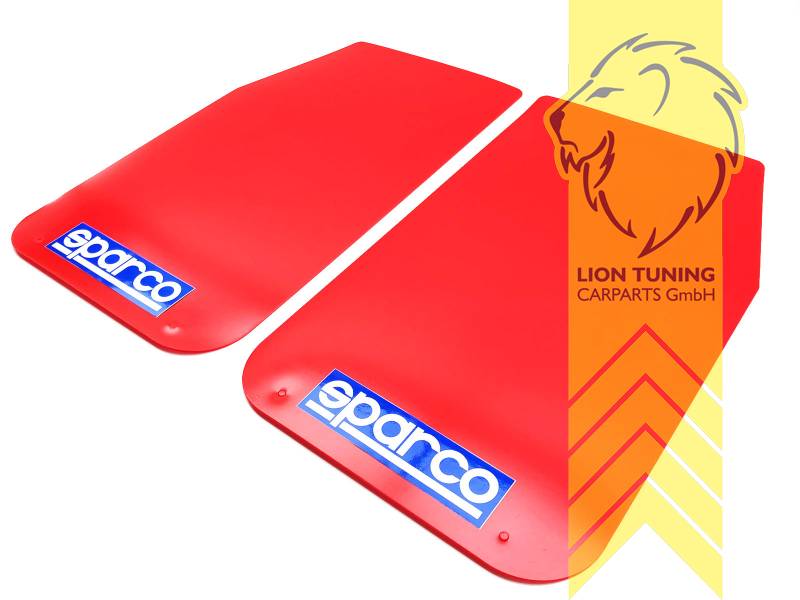 Liontuning - Tuningartikel für Ihr Auto  Lion Tuning Carparts GmbH 4x  Sparco Universal Schmutzfänger Spritzschutz Mud Flaps Splash Guards Rot