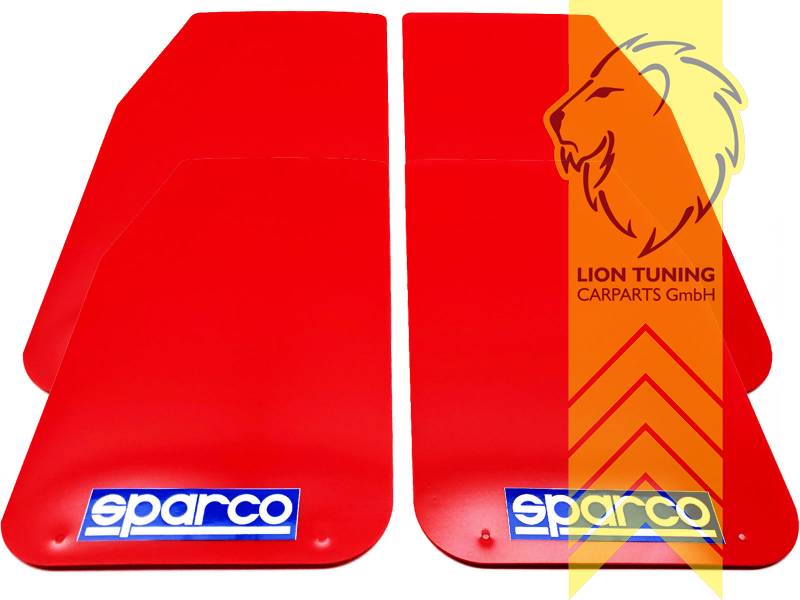 Liontuning - Tuningartikel für Ihr Auto  Lion Tuning Carparts GmbH 4x  Sparco Universal Schmutzfänger Spritzschutz Mud Flaps Splash Guards Rot