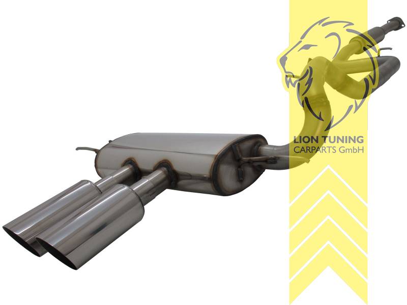 Endrohr doppel, 100mm, Rund, Edelstahl, Eintragungsfrei / mit ABE