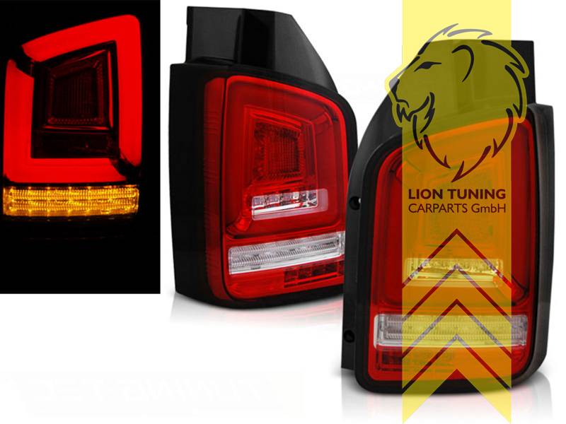 Led dynamische Blinker LightBar Rückleuchten in rot matt für VW T5