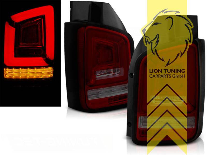 Liontuning - Tuningartikel für Ihr Auto  Lion Tuning Carparts GmbH Light  Bar LED Rückleuchten VW T5 Bus Facelift Multivan Caravelle Transporter  schwarz smoke