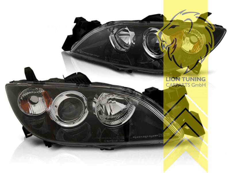 Liontuning - Tuningartikel für Ihr Auto  Lion Tuning Carparts GmbH Design Scheinwerfer  Mazda 3 schwarz für Xenon