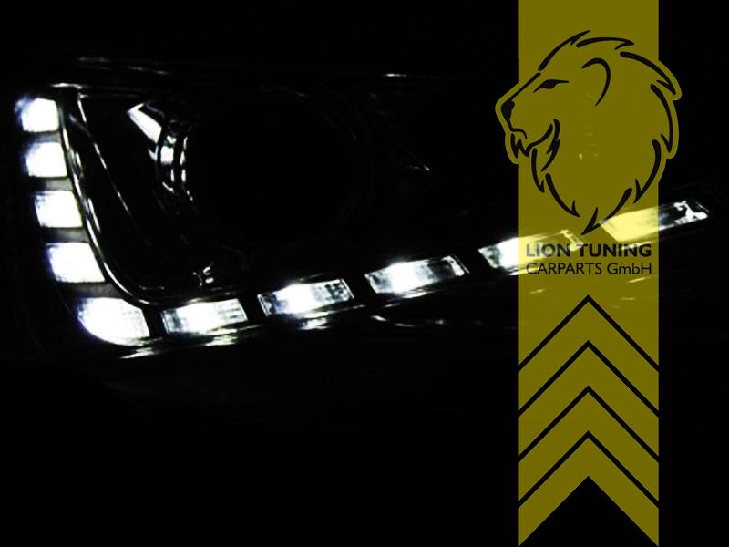 SCHEINWERFER SCHWARZ SEAT IBIZA 6J 08+ LED TAGFAHRLICHT-OPTIK