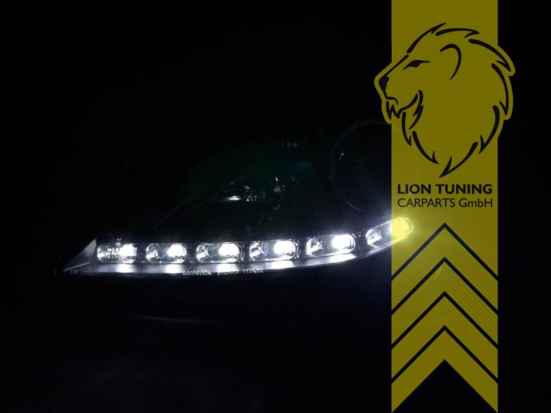 Liontuning - Tuningartikel für Ihr Auto  Lion Tuning Carparts GmbH LED  Tagfahrlicht Optik Scheinwerfer für Mercedes Benz SLK R171 schwarz XENON