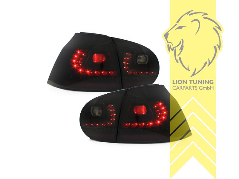 Liontuning - Tuningartikel für Ihr Auto  Lion Tuning Carparts GmbH LED  Rückleuchten Heckleuchten für VW Golf 5 schwarz smoke mit dynamischem  Blinker