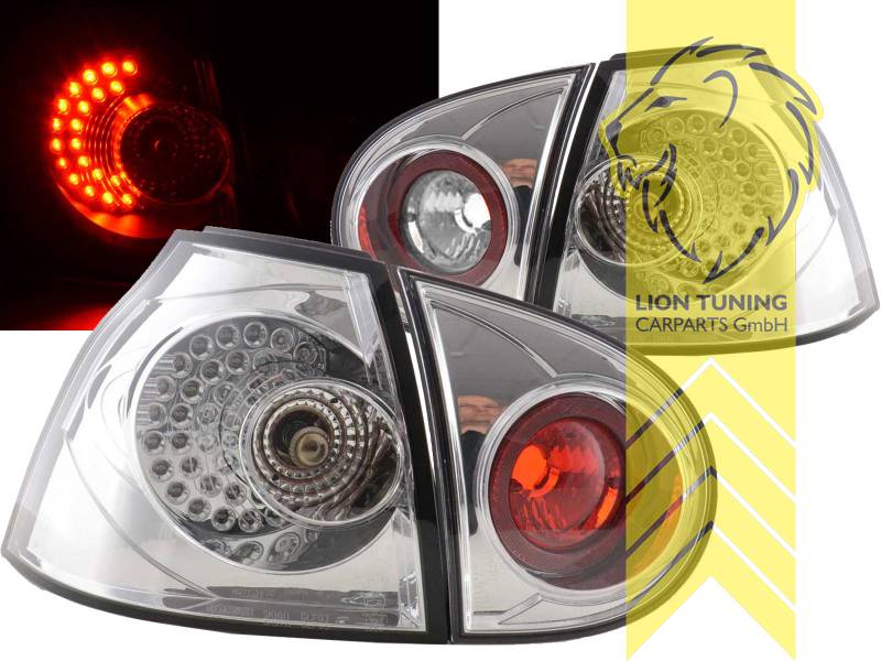 Liontuning - Tuningartikel für Ihr Auto  Lion Tuning Carparts GmbH LED  Rückleuchten Heckleuchten für VW Golf 5 weiss chrom