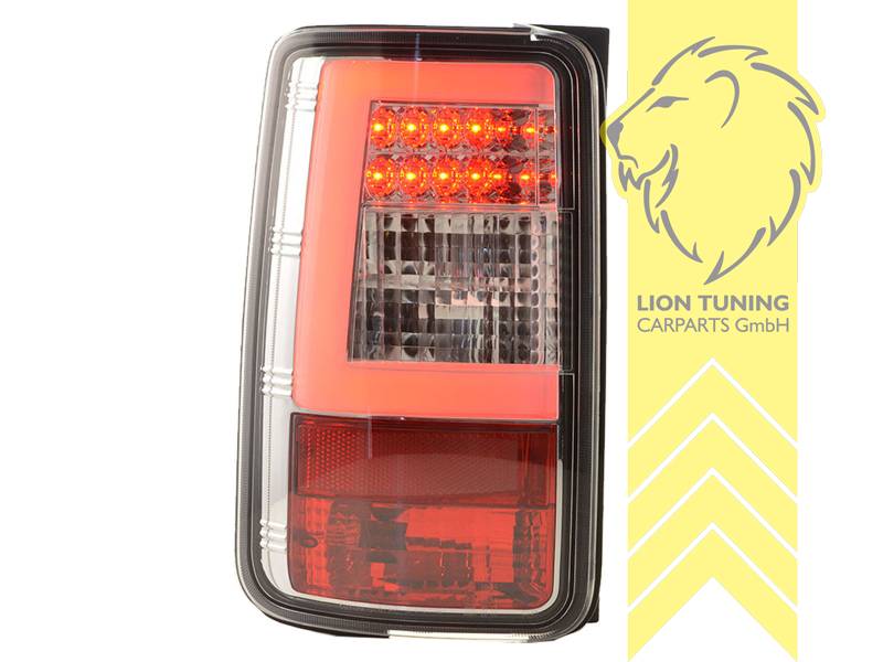 Liontuning - Tuningartikel für Ihr Auto  Lion Tuning Carparts GmbH Light  Bar LED Rückleuchten Heckleuchten für VW Caddy 3 weiss chrom