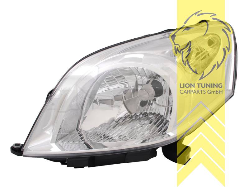 Halogen, Abblendlicht und Fernlicht H4, elektrisch verstellbar - Stellmotor integriert, inkl. Verschlusskappe und Lampenträger, ohne Leuchtmittel, Standard Ausführung, Eintragungsfrei / mit E-Prüfzeichen