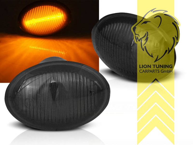 Liontuning - Tuningartikel für Ihr Auto  Lion Tuning Carparts GmbH LED  Seitenblinker für Fiat 500 Ford KA Lancia Ypsilon schwarz smoke