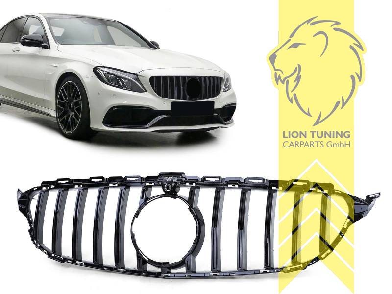 Liontuning - Tuningartikel für Ihr Auto  Lion Tuning Carparts GmbH  Sportgrill Kühlergrill für Mercedes Benz W205 C-Klasse schwarz glänzend