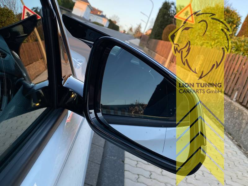 2x Außenspiegel Spiegelglas Abdeckung Set Glanz Schwarz für BMW 3er F34 F30  F31