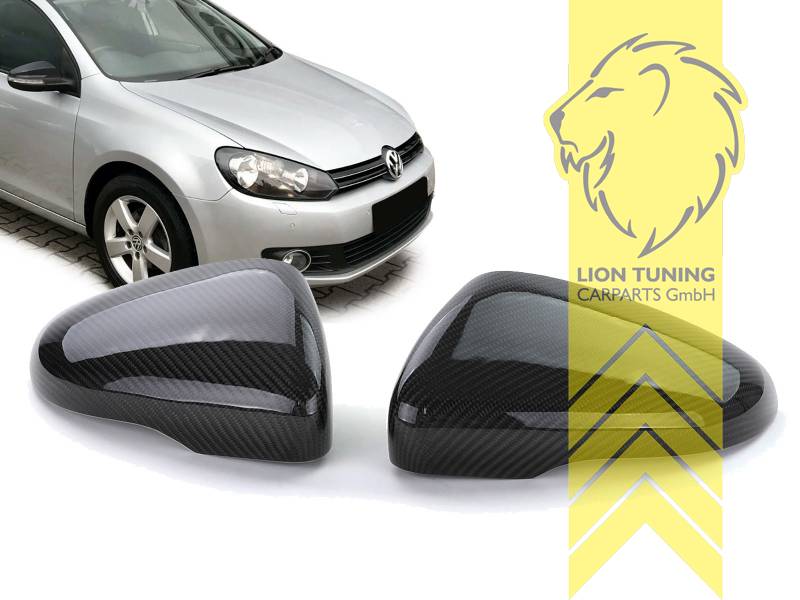 Liontuning - Tuningartikel für Ihr Auto  Lion Tuning Carparts GmbHCarbon  Spiegelkappen für VW Golf 6 5K Limousine Variant Cabrio Touran 1T3