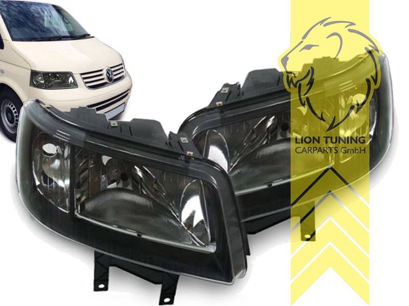 Halogen, schwarz, Abblendlicht und Fernlicht H4, elektrisch verstellbar - Stellmotor wird vom Original übernommen, Eintragungsfrei / mit E-Prüfzeichen