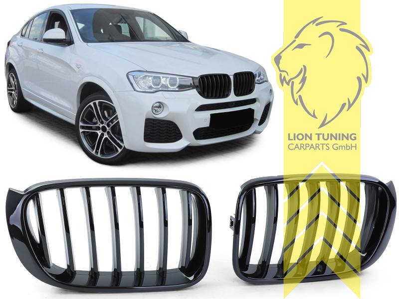 Liontuning - Tuningartikel für Ihr Auto  Lion Tuning Carparts GmbHGrill  Sportgrill Kühlergrill für BMW X3 F25 LCI schwarz glänzend