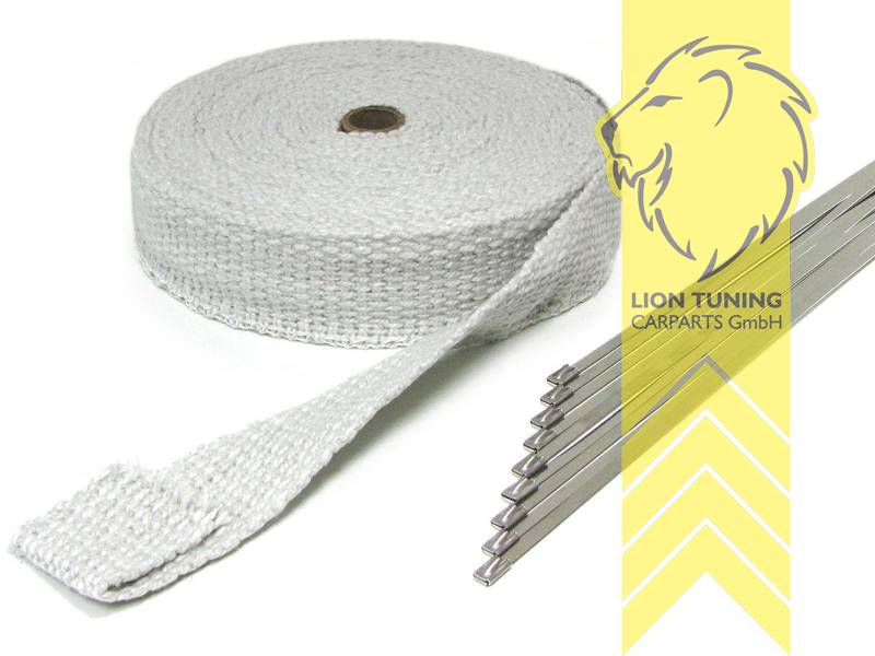 Liontuning - Tuningartikel für Ihr Auto  Lion Tuning Carparts  GmbHHitzeschutzband Auspuffband weiss Keramik Rolle 10m x 50mm x 2mm