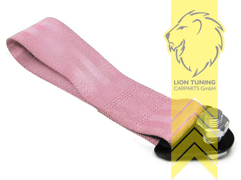 Liontuning - Tuningartikel für Ihr Auto  Lion Tuning Carparts  GmbHUniversal Abschleppschlaufe Abschleppöse Tow Hook Strap Rallye rosa pink